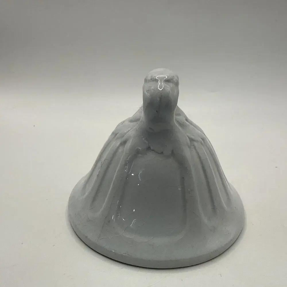 Vintage White Porcelain Ceramic Love Birds Figurine Bell Wedding Decor